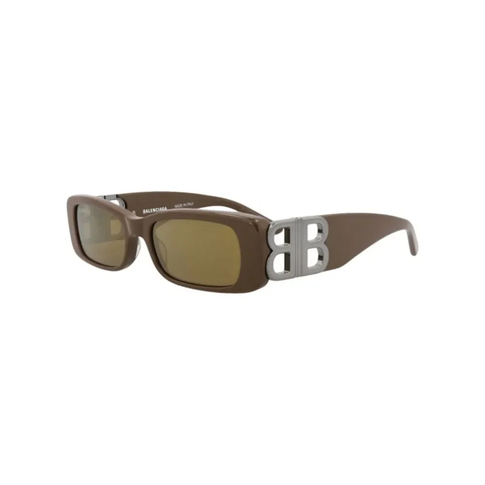 Balenciaga Square-Frame Recycled Acetate Sunglasses Brown Womens
